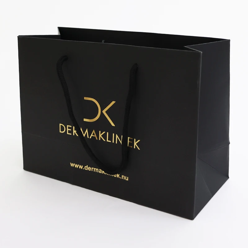 Custom print logo white Eco-Friendly Small Medium Large With Ribbon Handles Gift Bag Shopping Personalized Paper Bags