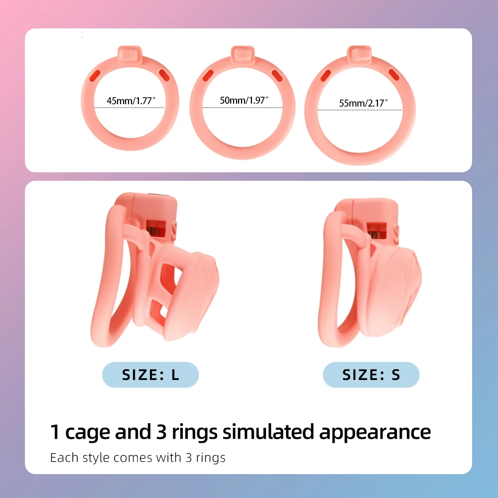 Sevanda Pink Short Style Penis Lock Chastity Cage Abs Sex Toys for Adult Man Used in Sex Games
