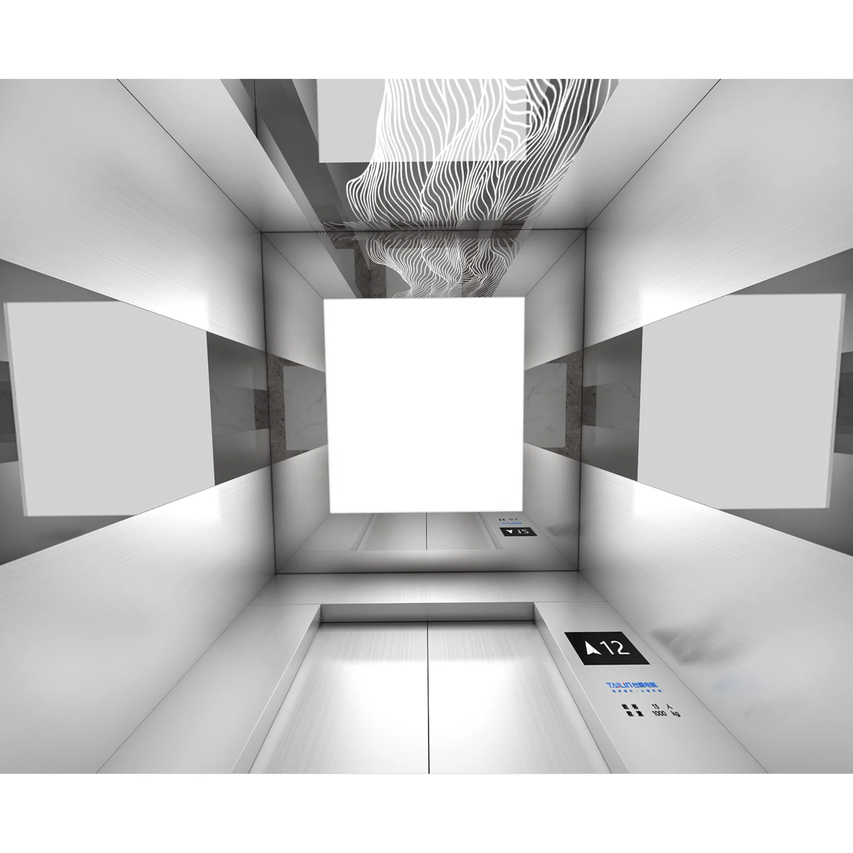 Titanium Steel Villa House Lift Elevator For 4/5/6/8 Persons Load 320/400kg/630kg Lifting Passengers