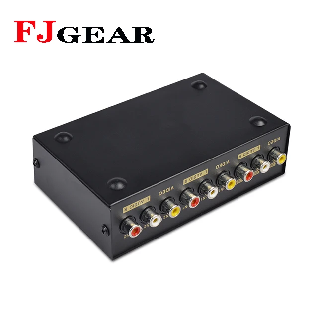 FJGEAR hot  selling,factory price and  high quality Av adapter Switcher 2 in 1 out RCA Av switch