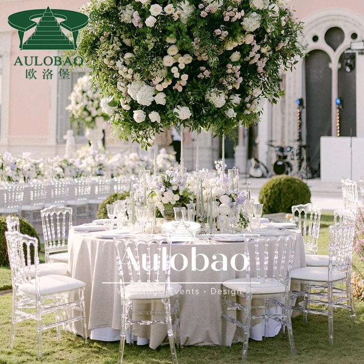 Hotel furniture clear plastic acrylic wedding chiavari chair with cushion