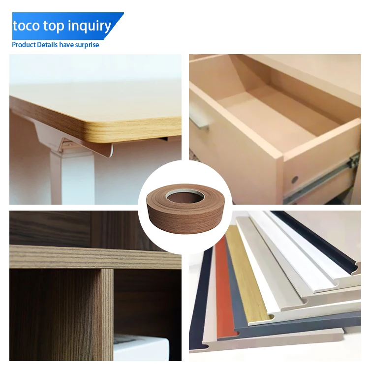 Decorative Wood Grain  PET Edge Banding Flexible Plastic Strips For Furniture Accessories Protection