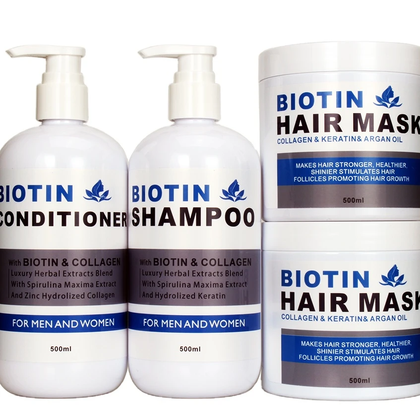 Собственная Марка, лучший продукт для ухода за волосами, биотин, коллагеновый шампунь и кондиционер для волос, 500 мл