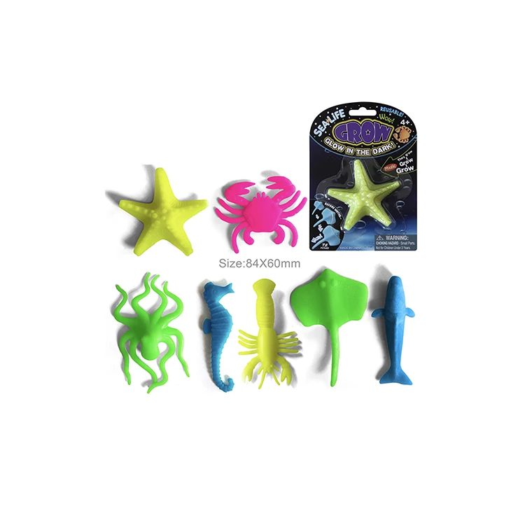Colorful Starfish Crab Jellyfish Seahorse Shape Grow And Glow Sea Animals