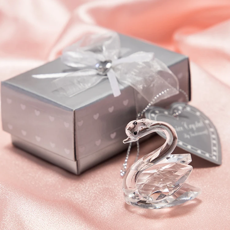 Wedding souvenirs Color crystal glass ornaments crystal swan animal crafts