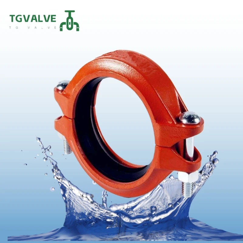 Cast iron connect 90 degree bend ductile iron reducer grooved coupling pipe fitting flange fire fighting tee adaptor