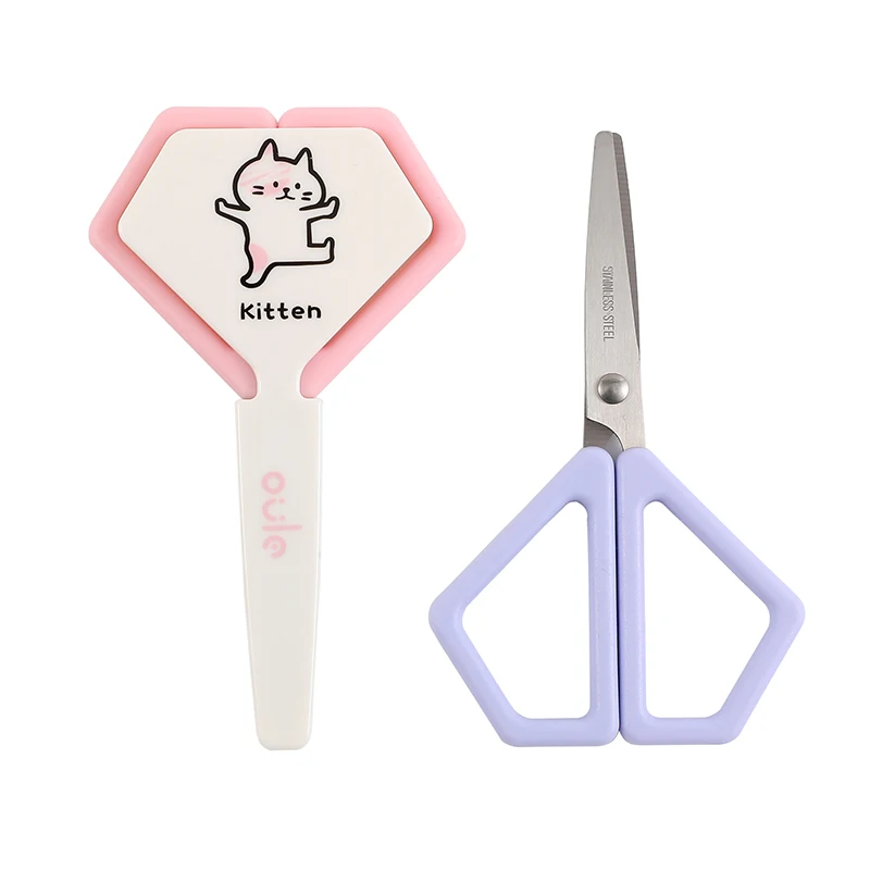 New Design Wholesale stainless steel scissors with protective casing  Kids Safety School Craft Scissors  cutting