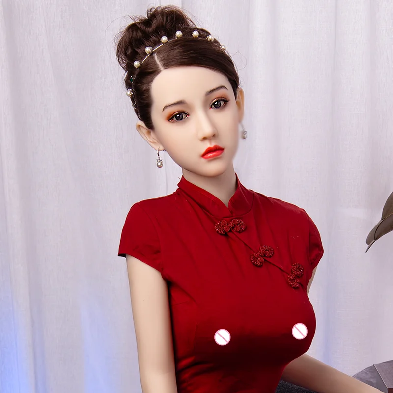 Chinese Sexy Cheongsam Women Factory Wholesale Price Sex Doll Lifelike Toys Silicone Head Real Love Doll For Man To Relax