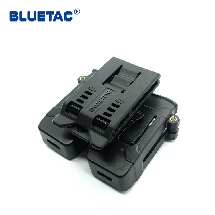 BLUETAC 9mm Double Universal Mag Pouch With Variable Platform For Multiple Carry Vest Belt Clip Attachment