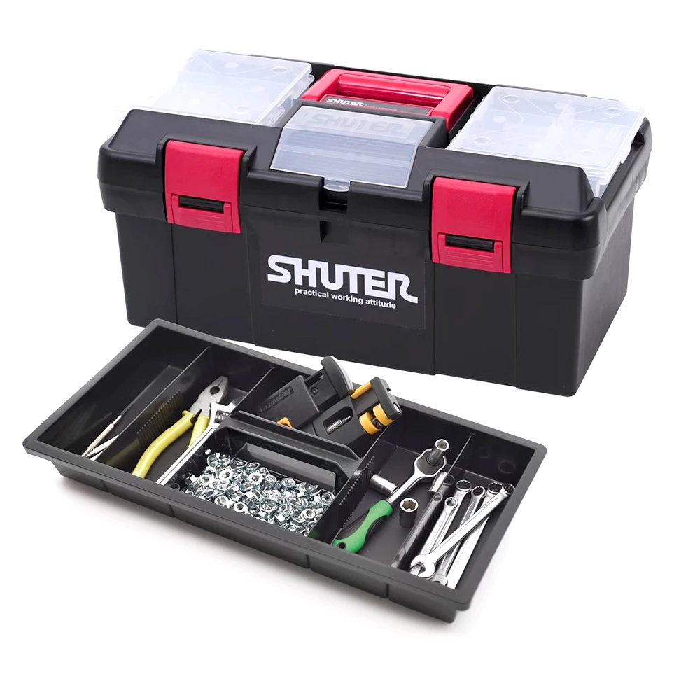 
Professional Souble-Layer Hardware Parts Storage Portable Tool Box 
