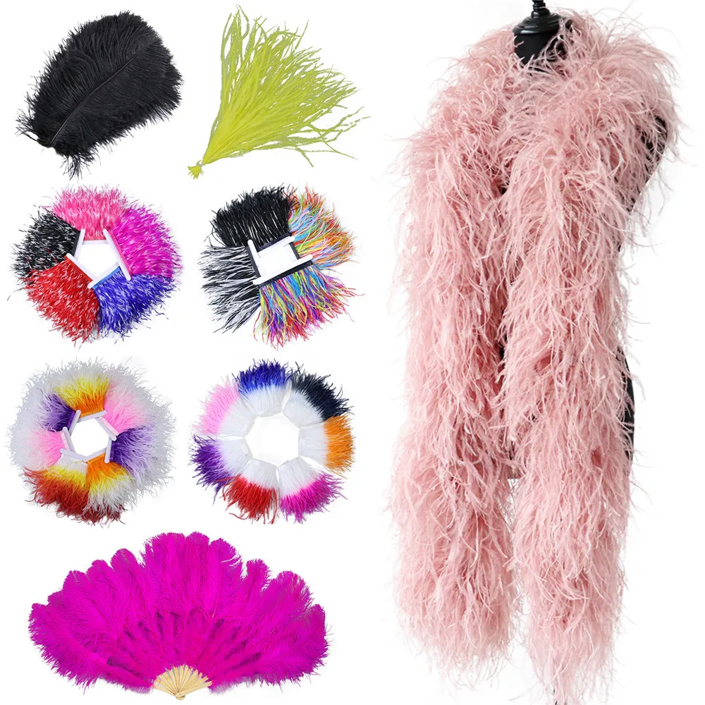 60cm Black White Ostrich Feathers Fan Gold Pink Plume Wedding Cheap Bulk Artificial Boas Wholesale Ostrich Feather for Sale