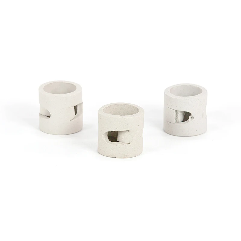 Scrubber Tower Packing Media Ceramic Random Packing 38mm 50mm Ceramic Pall Ring For Distillation Column