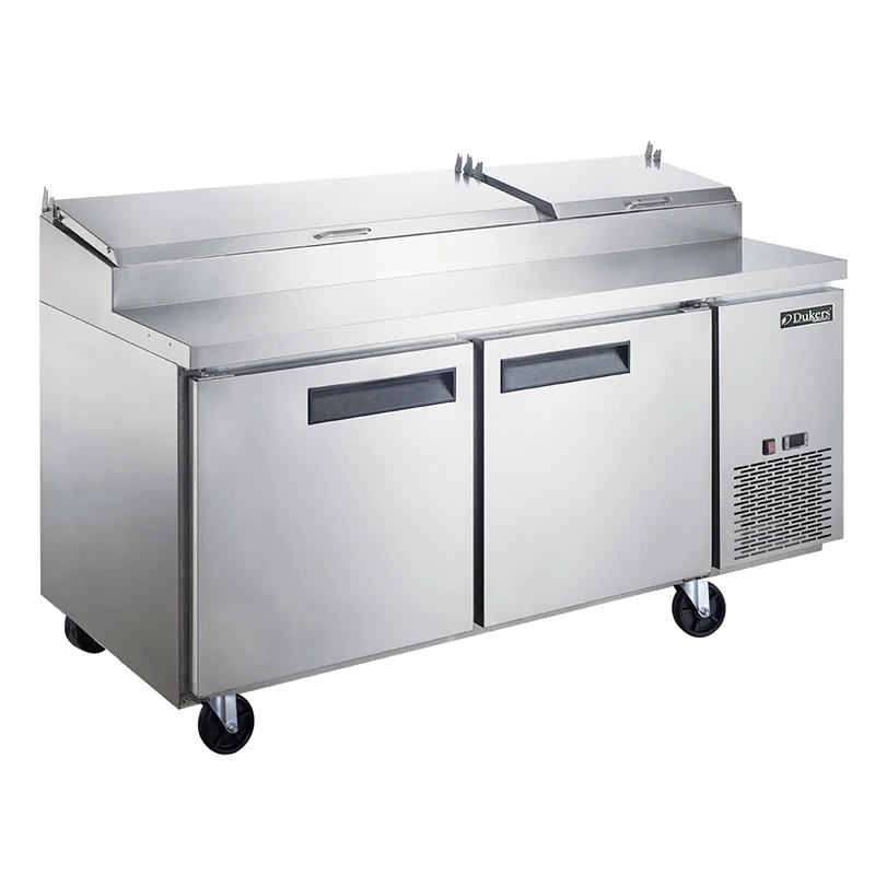 Wholesales Commercial Restaurant Kitchen Stainless steel Double Door Pizza Prep Table refrigerator Chiller