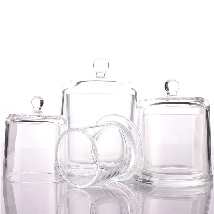 
BOYE Wholesale Luxury Home Decoration Empty Candle Glass Jar With Dome Lid 