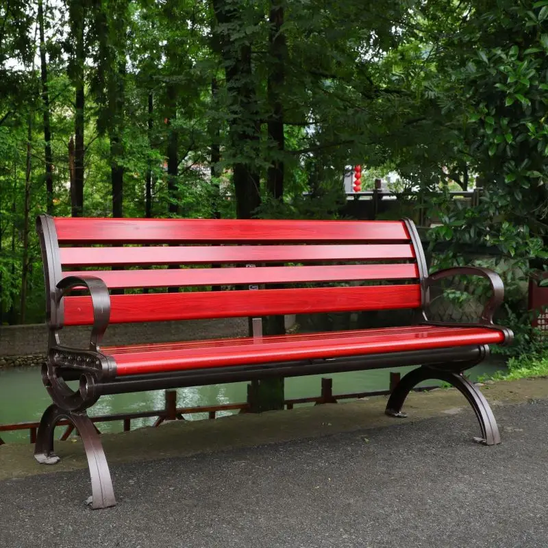 Luxury garden furniture rustic outdoor commercial park bench seat wood plastic composite public chair bench with or without back