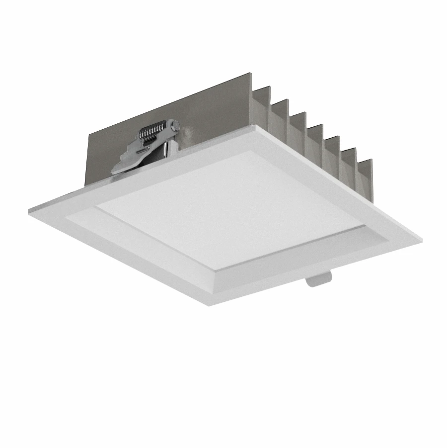 Anti-glare SMD LED Square Down Light Ceiling Downlight Chrome Reflector Fixture for Hotel