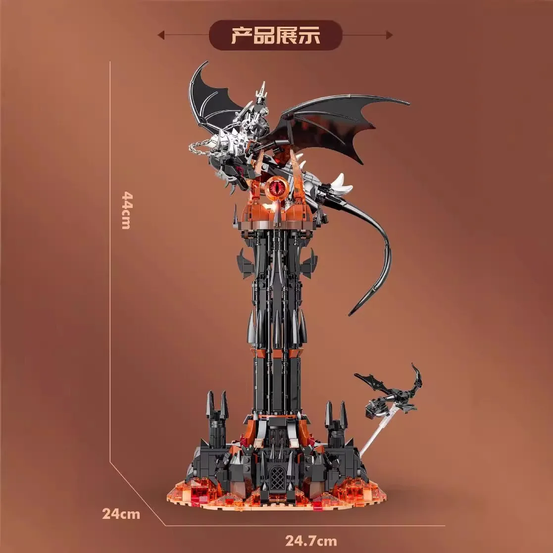 Новое поступление собранная 3D модель MOC Dark Tower Lord мини-кирпич магия кольца дракон Барад дур строительные блоки игрушки для детей
