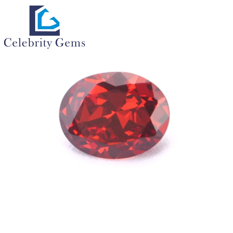 Wholesale Celebrity Gems Cubic Zirconia Stone Beads Garnet Synthetic Red  CZ Gemstone For Women/Men Jewelry Making