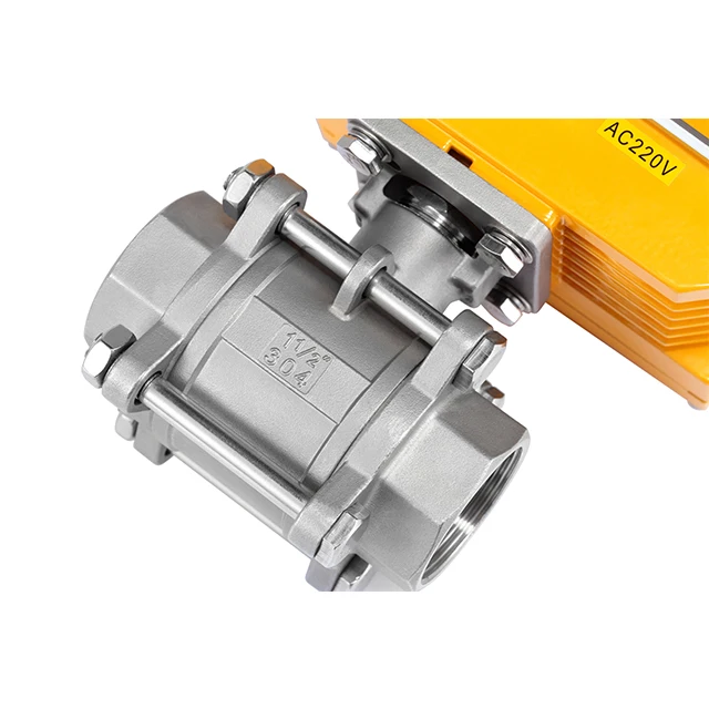 2 3 Way PVC Stainless Steel Electric Actuated Butterfly Valve Actuator Operated Ball Valve 1/2' 3/4' 1' 2' 3' 12V 24V 220V
