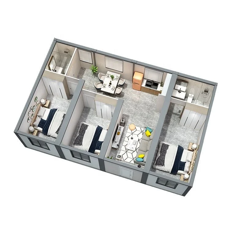Flat Pack Container Modular Mobile House Container House 3 Bedroom With Bathroom And Kitchen For Sale