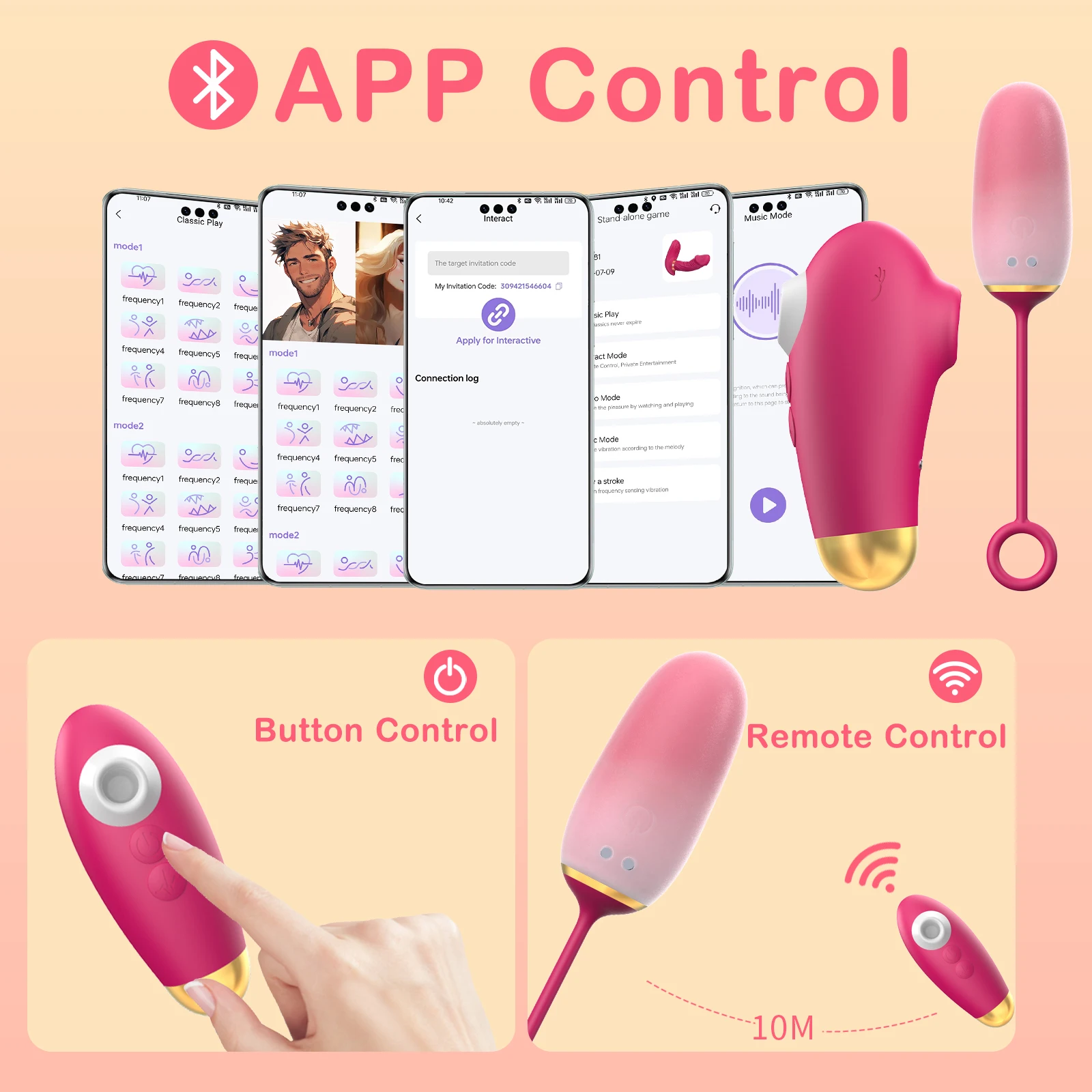 Music App Remote Control Intelligent Wholesale Wireless Clitoral Hot Stimulate Orgasm 9 Speed G-Spot Egg Vibrator for Women