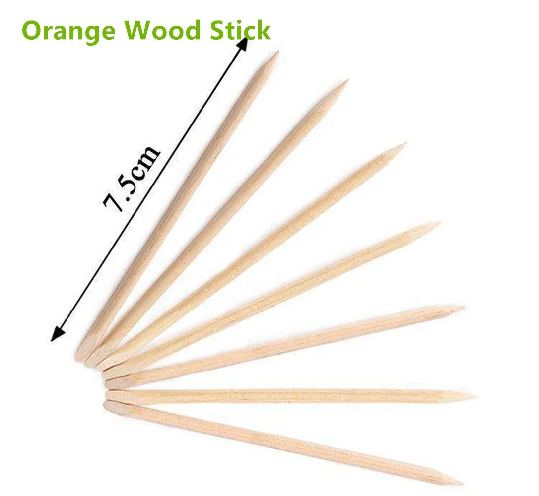 Orange wood sticks nail cuticle pusher remover nail  art beauty tools manicure sticks 4.5 inch two ends wood manicure sticks