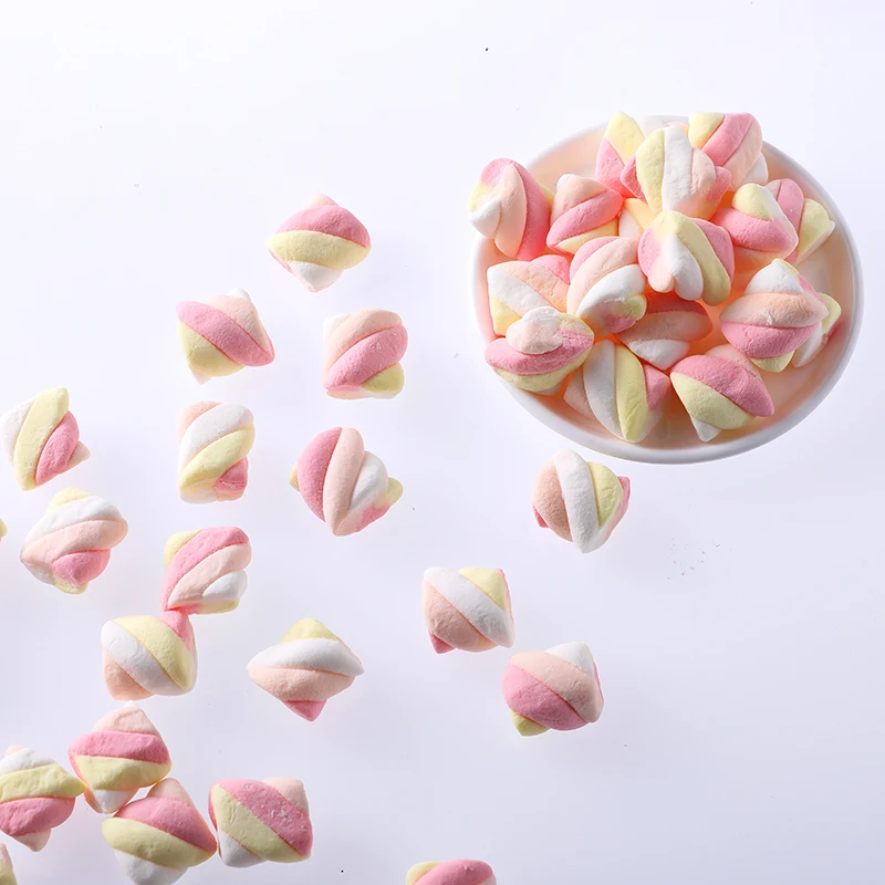 Разноцветные ватные конфеты с различным вкусом Халяльные твист мини-зефиры