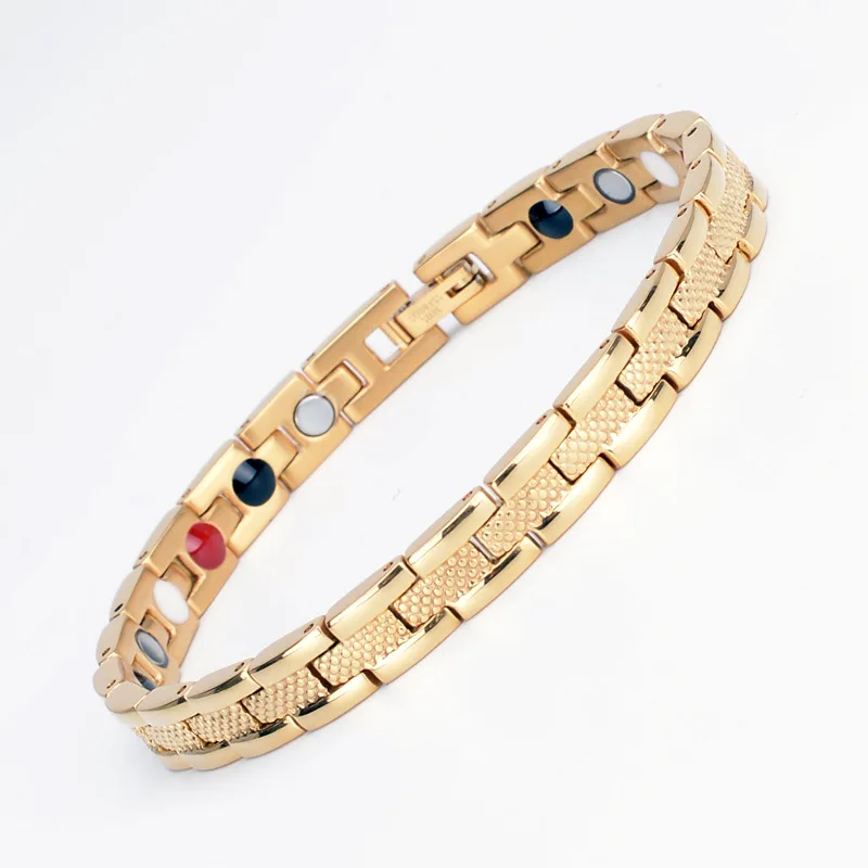 
European and American Fashion Bracelet Titanium Steel Couple Jewelry Magnet Health Germanium Bracelet Magnet Bracelet 