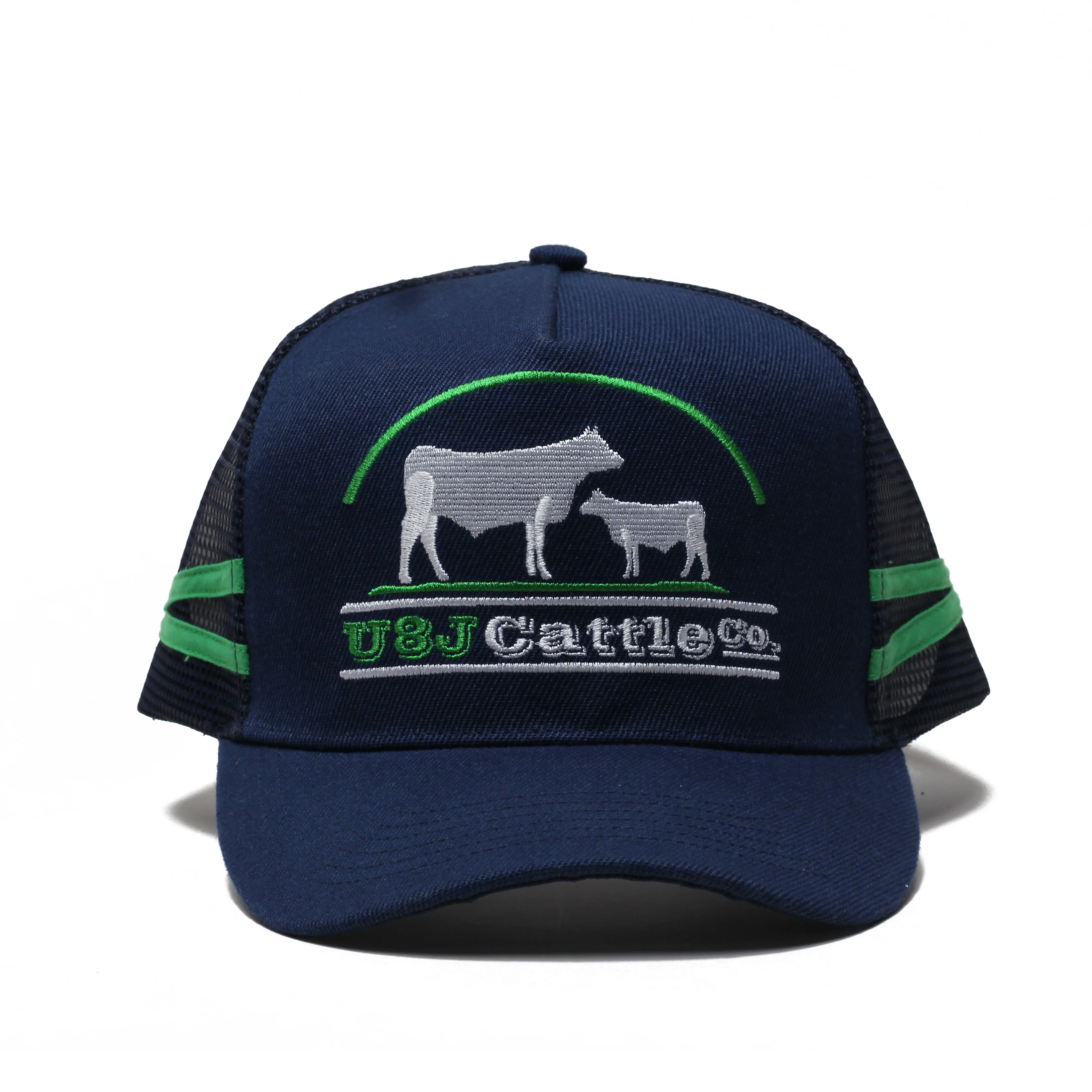 Factory Custom High Profile Trucker Caps,Australia Country Truckers Cap,2 Side Stripe Mesh Trucker Hats