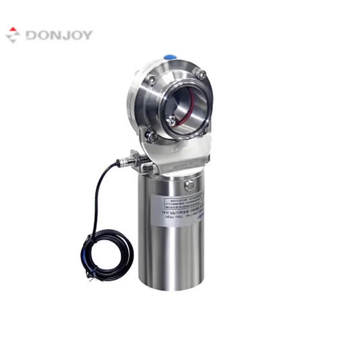DONJOY quality stainless steel sanitary pneumatic clamp thread butterfly valve for fluid