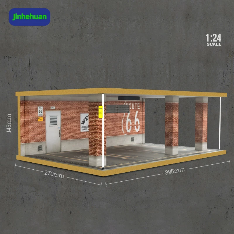 1:24 Scale Diecast Model Car Display Simulation Parking Garage Exquisite wooden Acrylic Dust Box