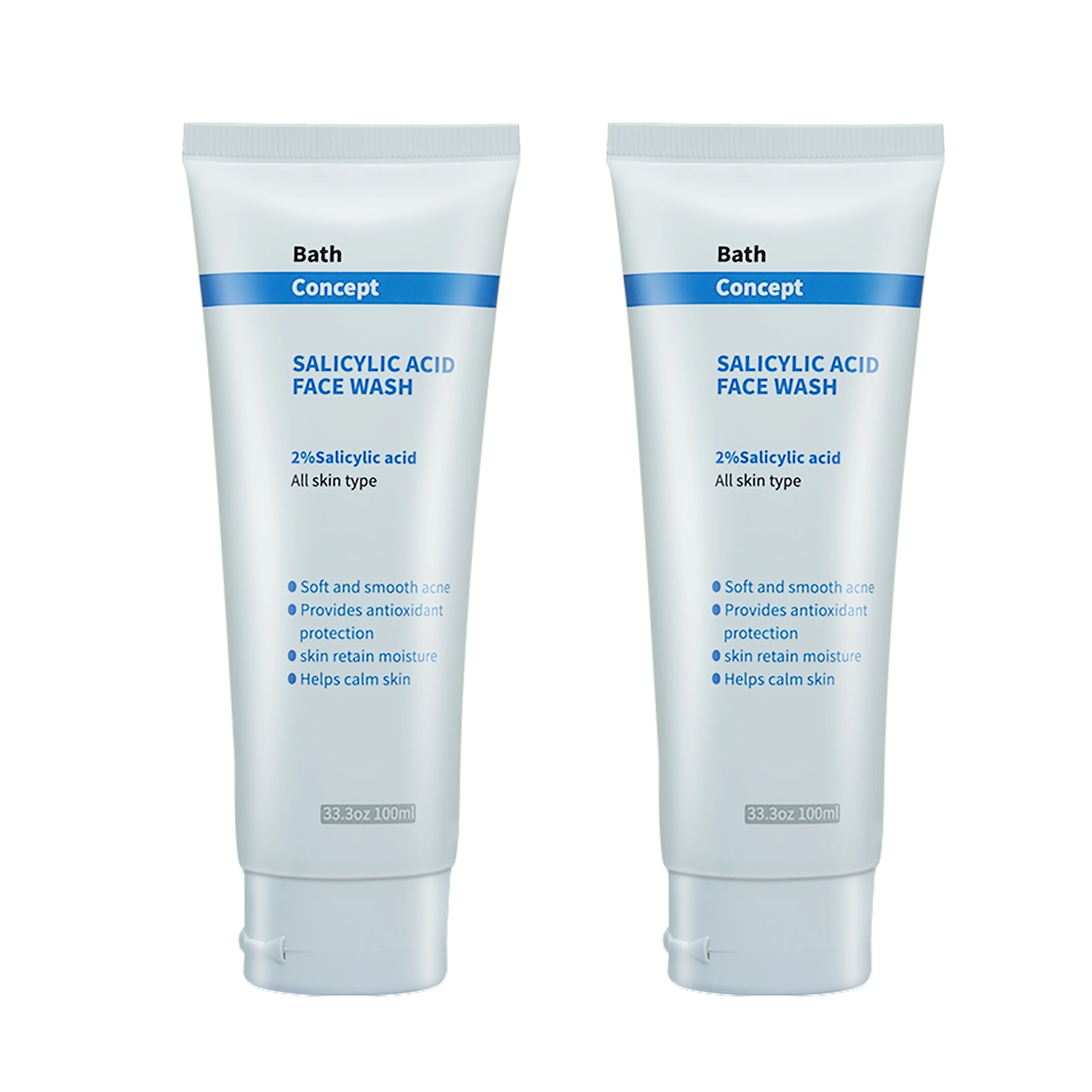 Wholesale Private Label Deeply cleaning Anti white head Anti black head skin repair oil control Salicylic Acid face wash