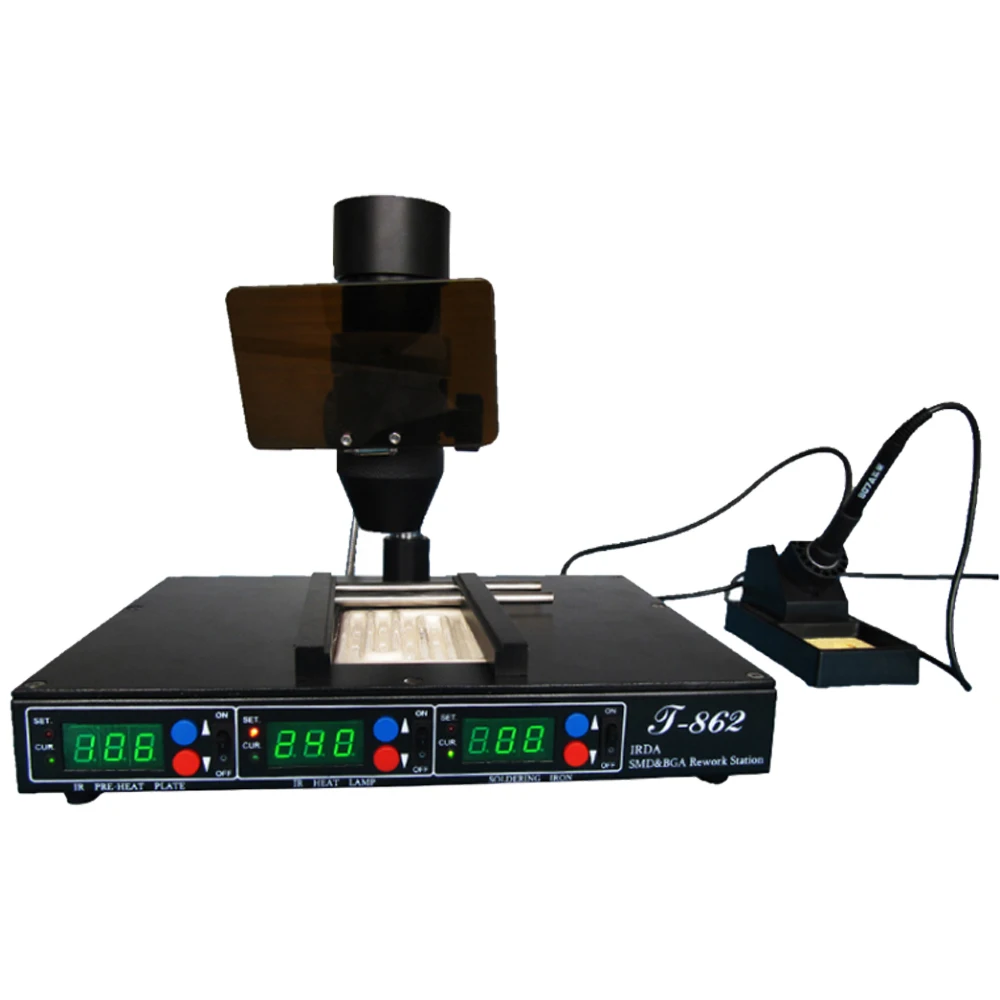 Welder Station Station T-862 Repair IR Machine Infrared BGA PUHUI Rework Soldering IRDA SMD SMT Authorized IRDA Soldering Welder