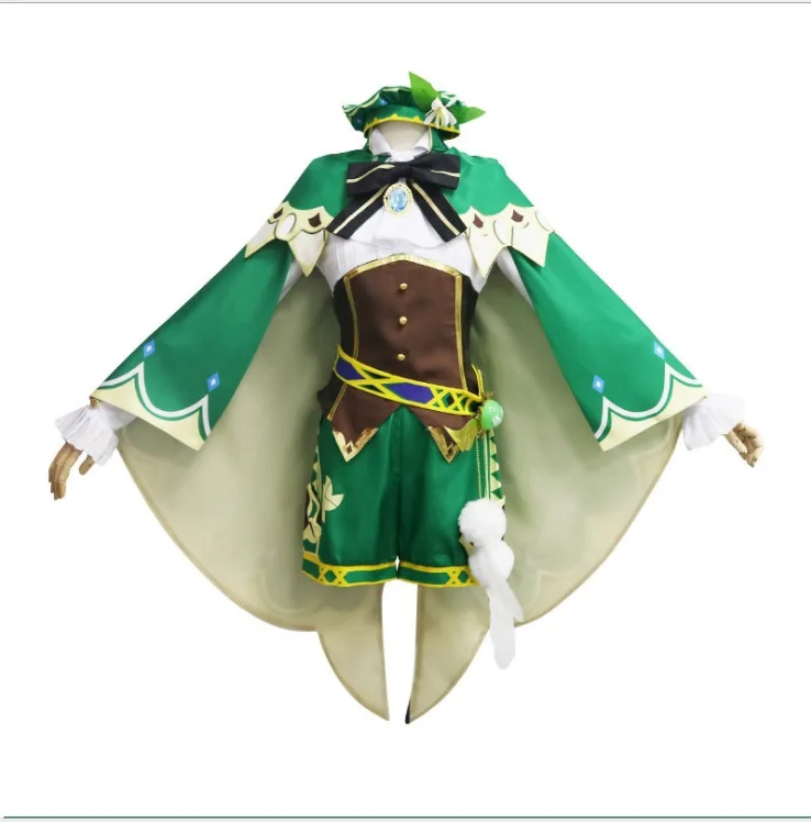 Anime Game Genshin Impact Cosplay Venti Costume Party Dress With Wig Adult Women girl Halloween Carnival Cos Clothing Outfit