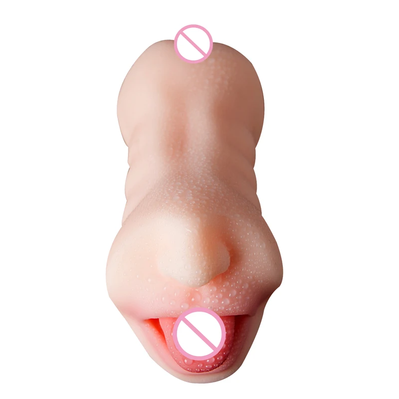 Реалистичная Вагина, рот с зубами, двухканальный оральный секс, вагинальный секс, лижущий язык, мужской интимный мастурбатор