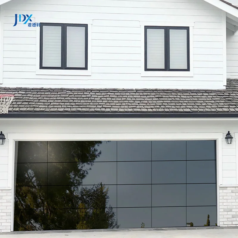 Automatic Aluminum Garage Door Glass Frameless 8X8 Glass Garage Doors Insulated 16 X 7