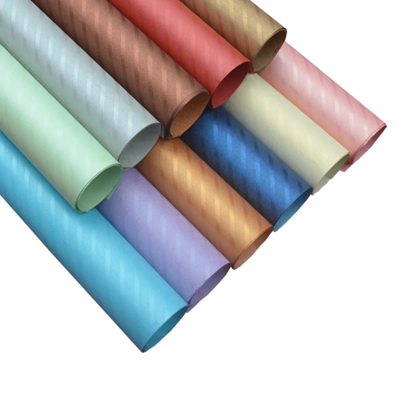 Индивидуальные диагональные полосы жемчужной мягкой бумаги для свежих цветов и пластиковых цветов, упаковочная бумага