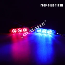 High Lumen 3 LED One-To-Two Car Grid Flashing Warning Lights Emergency Car Safety Caution Beacon Strobe Light Car Warning Light