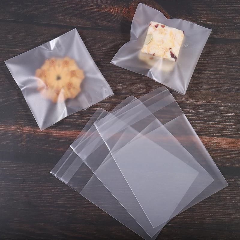 Disposable Frosted Matte Clear Self-adhesive Sealable Food Grade Custom Printed Lunch Bread Cookies Packing Bags with Your Logo