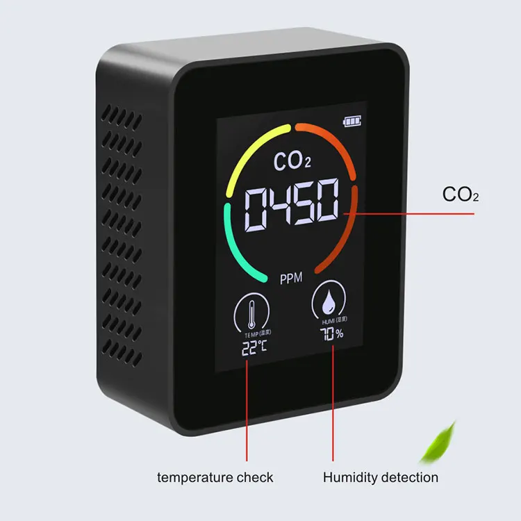 2022 Mini Co2 Meter Classroom Carbon Dioxide Meter Air Quality Monitor Analyzers Co2 Meter with Temperature Humidity Display
