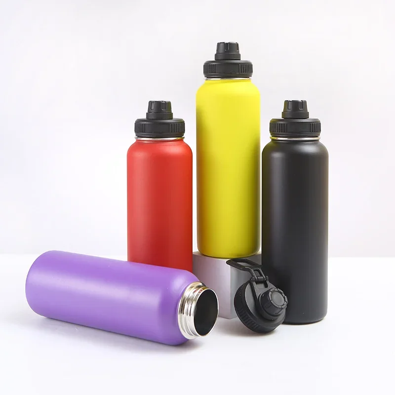 18oz/25oz/32oz/40oz Gradient Color Stainless Steel Thermos Insulated Sport Water Bottle with Lid Outdoor Camping