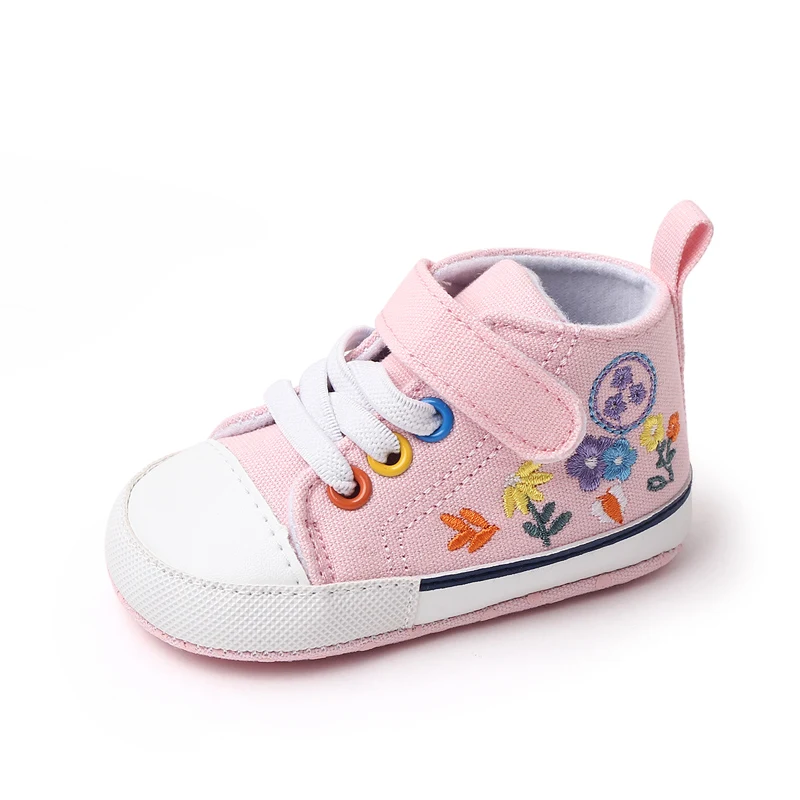 New Arrival Baby Girls Shoes Fashion Trend Embroidery Baby Canvas Shoes 2022