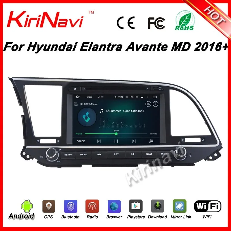 Kirinavi телефон android 11 автомобильная навигация для hyundai elantra 2016 2017 автомобильное радио wifi 3g playstore