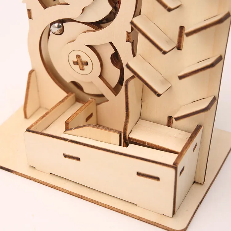 Wincent custom Wooden folk crafts solar energy mechanical gear toys wood puzzle 3d adult STEM educational