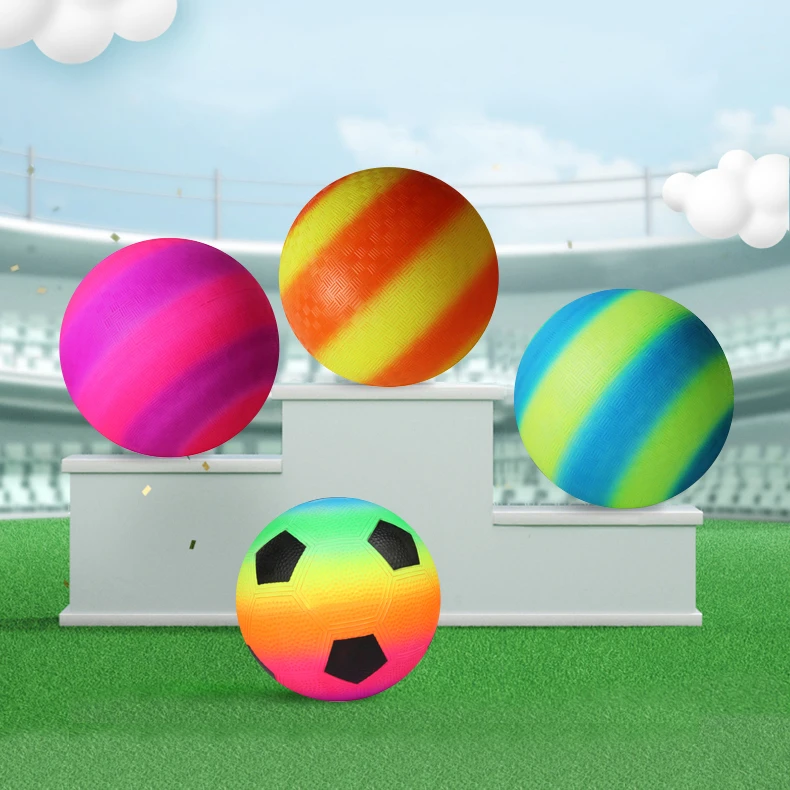 Custom PVC Playground Sports Toy Colorful Rainbow Balls for Kids