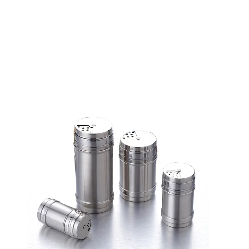 Stainless Steel Kitchen Salt Shaker Pepper Ground Cumin Powder Barbecue Seasoning Jar Seasoning Jar Toothpick Bottle Sticker Pen