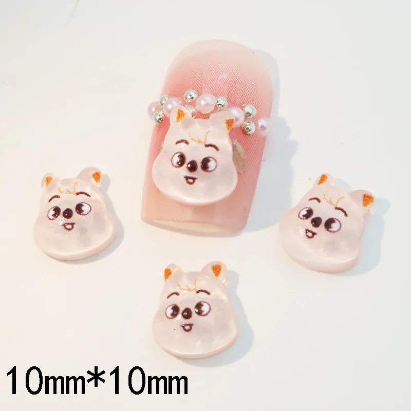 50pcs Resin Mini Cartoon Rabbit Bear Nail Art Charms Decorations Flatback Rhinestones For Nails DIY Manicure Jewelry Accessories