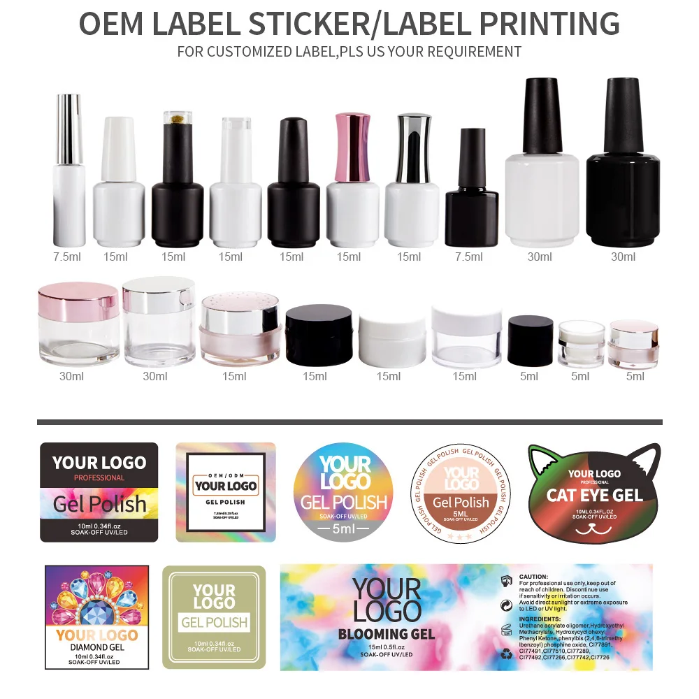 Private Label BOZLIN 15ml 216 Green Colors Semi Permanent Non Toxic Soak Off  Nail UV Gel for DIY Nail Art