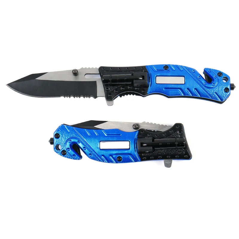 Amazon Самая продаваемая тонировка для 6-в-1 Открытый кемпинг LED Свет Стекло Выключатель охотничьи ножи КАРМАН многофункциональная складально-мерильная нож