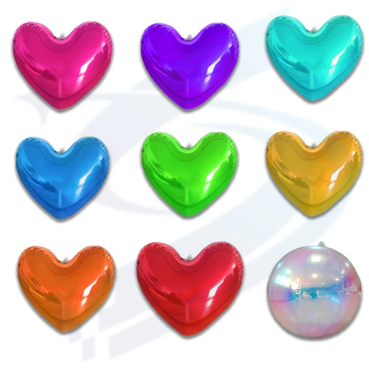Advertising Inflatables Heart Shaped Love Balloon Decoration Christmas Mirror Hanging Balls Pool Globe Party Wedding Balloons